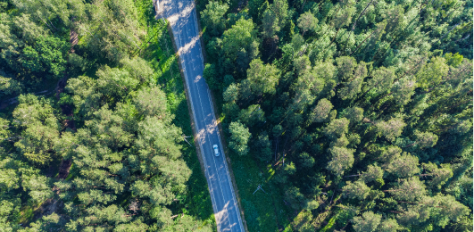 Drone professionnel en vol — paysage 1